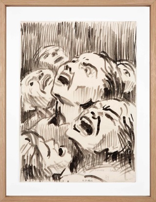 Pánik (Panik), 1984, Ink on Paper, framed 51.5 x 39.2 cm