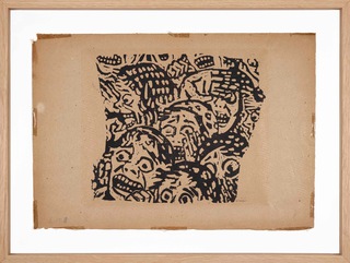 Pánik / Rémület (Panik / Fraight), Undated, Linoprint on Paper, framed 41.0 x 55.0 cm