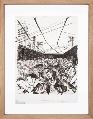 Megérkezés (Arriving), 1999, Ink on Paper, framed 39.3 x 30.5 cm