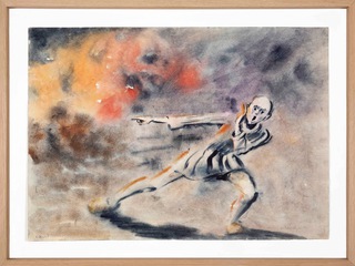 Az..! ..! Ott…! (Auschwitz) (The..! ..! There...! (Auschwitz)), 1984, Aquarelle on Paper, framed 51.2 x 69.0 cm