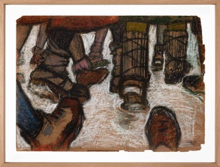 Menet a hóban (March in the snow), 1978, Pastel on Paper, framed 54.2 x 71.6 cm